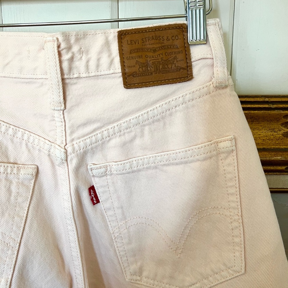 Levis premium palest peach high loose taper mom jeans 100% cotton modern vintage - Picture 3 of 10